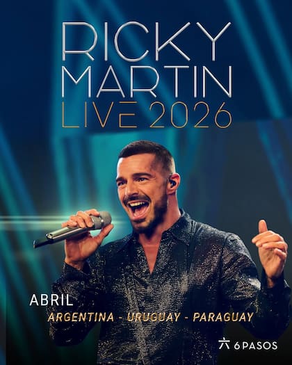 Ricky Martin vuelve a la Argentina en abril (Foto: Instagram @6pasos)