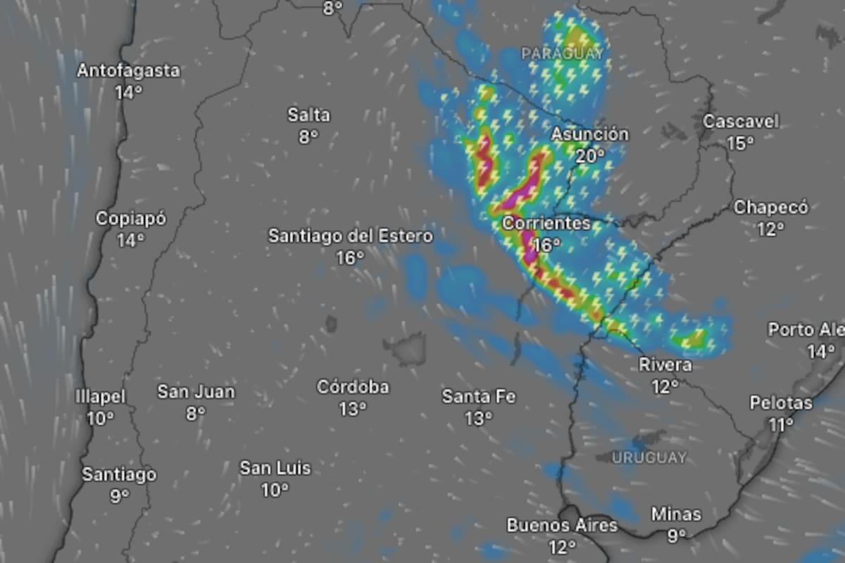 Rige una alerta por tormentas en cuatro provincias argentinas