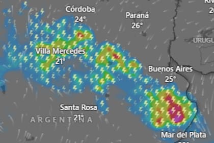 Rigen alertas por tormentas y vientos en 10 provincias