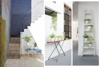 Rincones estilizados, pero sin vueltas. ¡Qué aburridas serían estas áreas de paso sin estas sencillas composiciones!