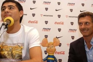Riquelme y Macri, en 2001