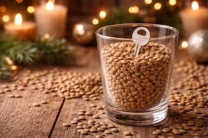 Ritual de la llave y las lentejas: por qué se hace en fin de año y cómo ponerlo en práctica (Imagen ilustrativa con IA)