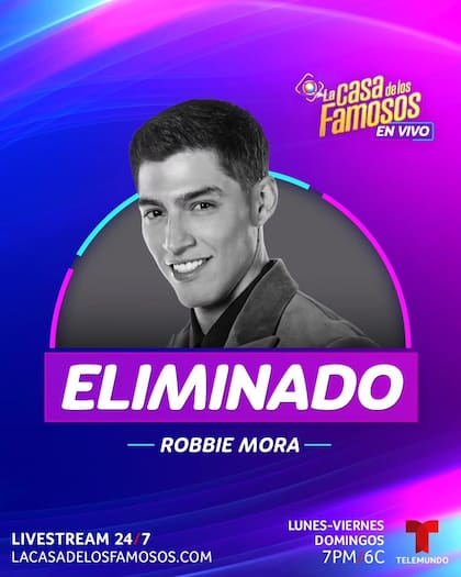 Robbie Mora se convirtió en el séptimo eliminado de La casa de los famosos