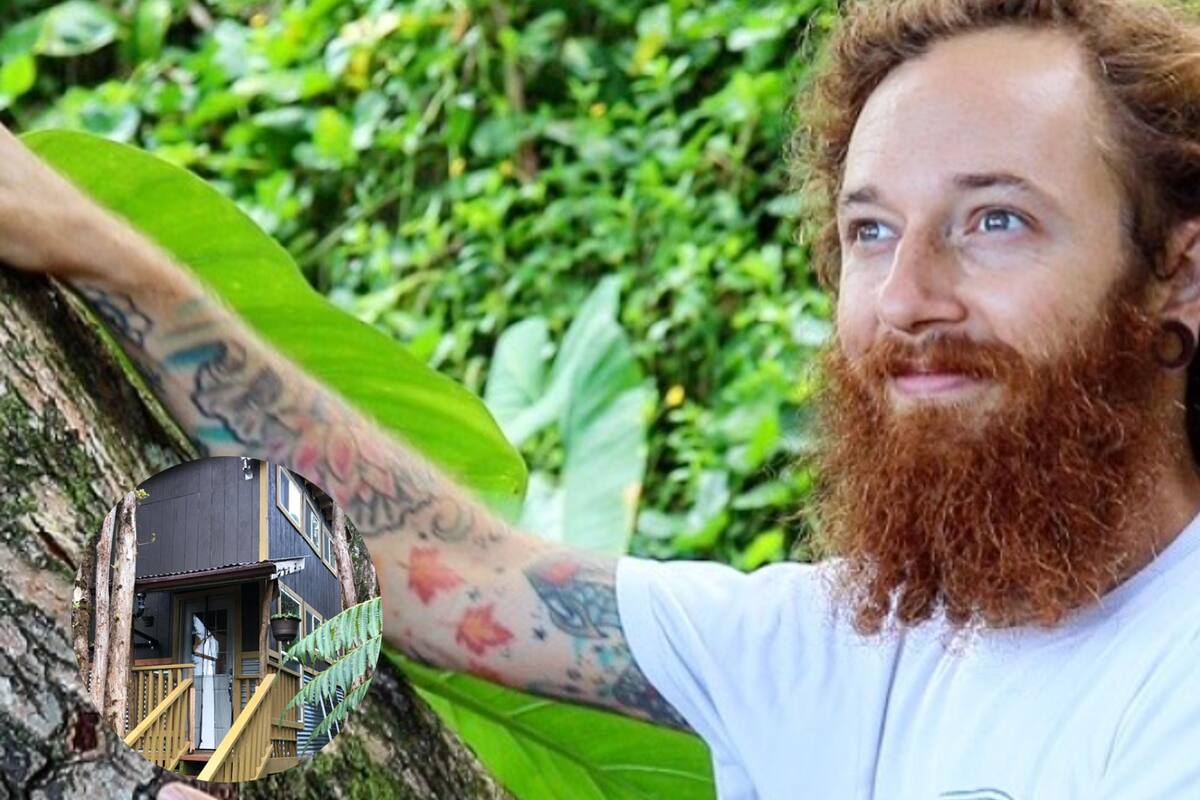 Robert Breton, de 35 años, dejó su trabajo como cajero de supermercado y se mudó a la selva hawaiana; ahora comparte su estilo de vida en redes sociales