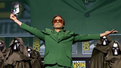 Robert Downey Jr. en 2024 cuando anunció su papel del villano Doctor Doom