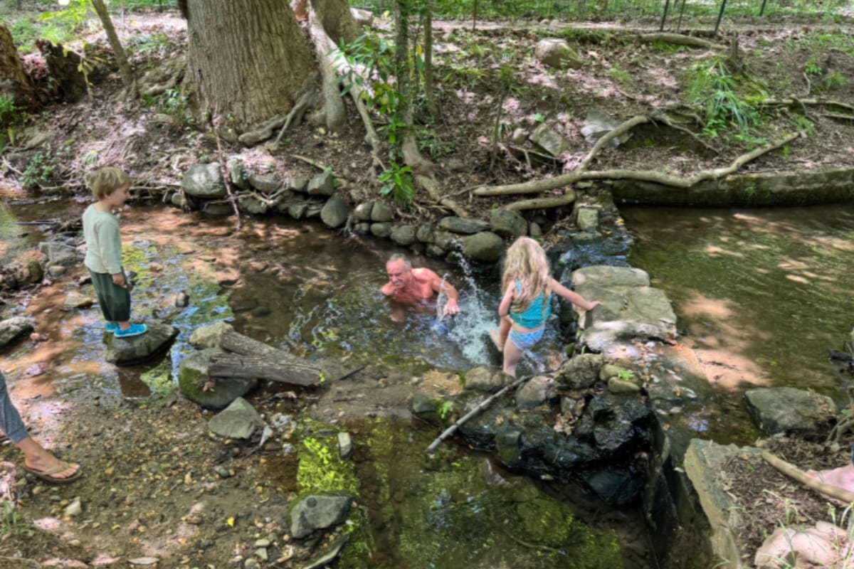 Robert F. Kennedy Jr. totalmente sumergido en las contaminadas aguas del arroyo Rock Creek