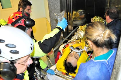 Robert Kubica es trasladado tras el accidente de 2011