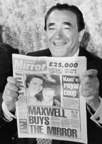 Robert Maxwell cuando compró el grupo de comunicación Mirror, 1984 (Getty Images)