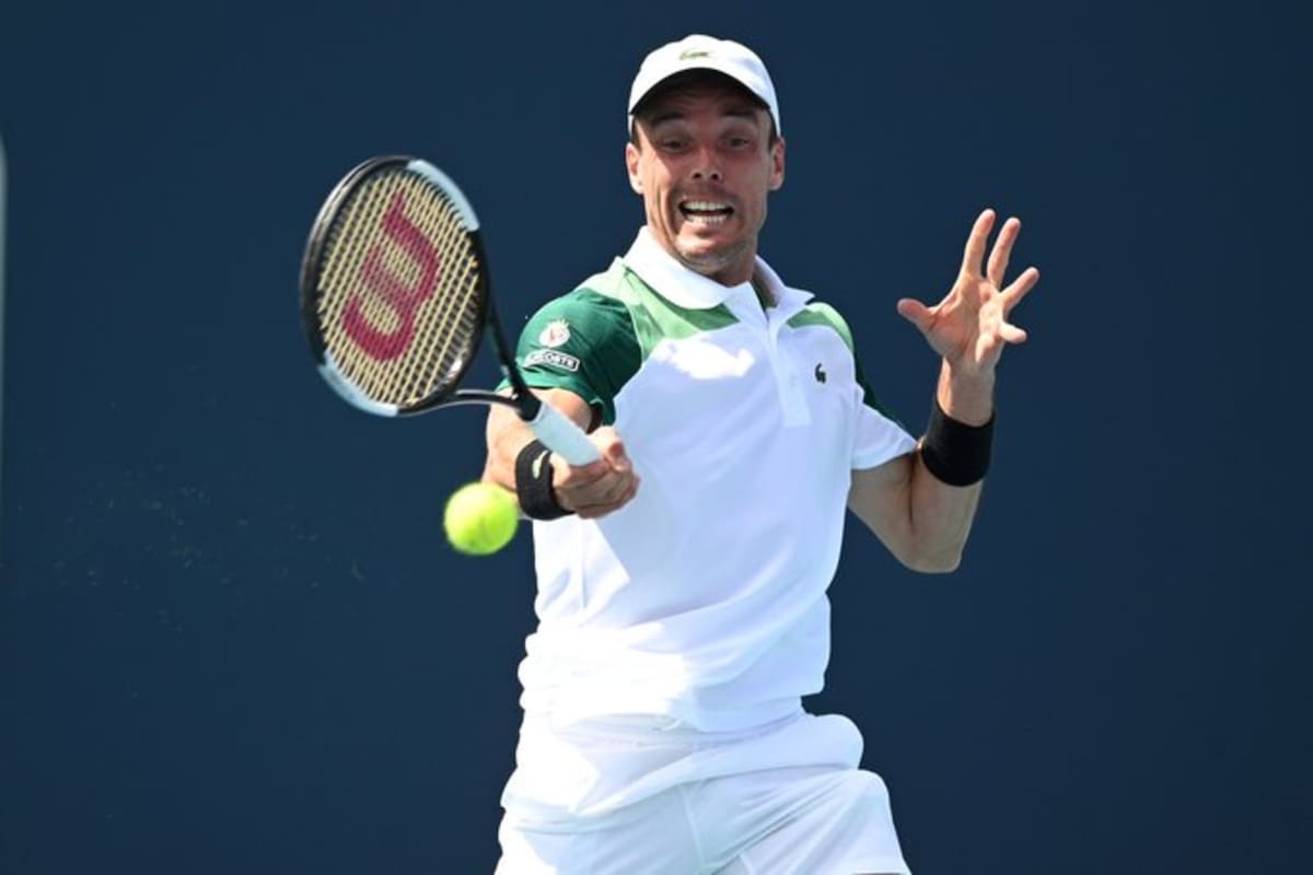 Roberto Bautista Agut, en su partido frente a John Isner, por los octavos de final del Miami Open