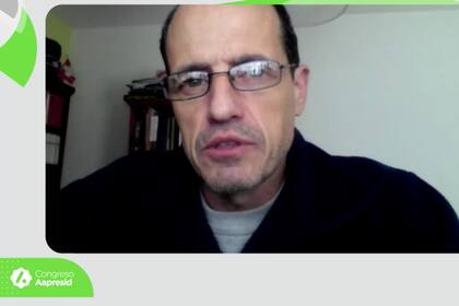 Roberto De Ruyver, director del Instituto de Clima y Agua del INTA, durante su exposición en el congreso anual que lleva adelante Aapresid