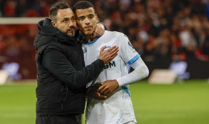 Roberto de Zerbi y Mason Greenwood, en Olympique de Marsella