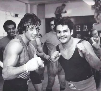 Roberto Durán con Sylvester Stallone, en los tiempos de Rocky Balboa