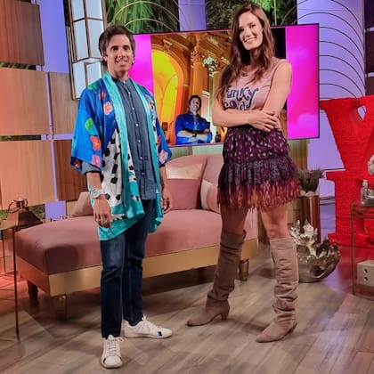 Roberto Funes Ugarte junto a Paula Chaves en Cortá por Lozano, este lunes en Telefe (Crédito: Instagram/@cortaxlozanofan)