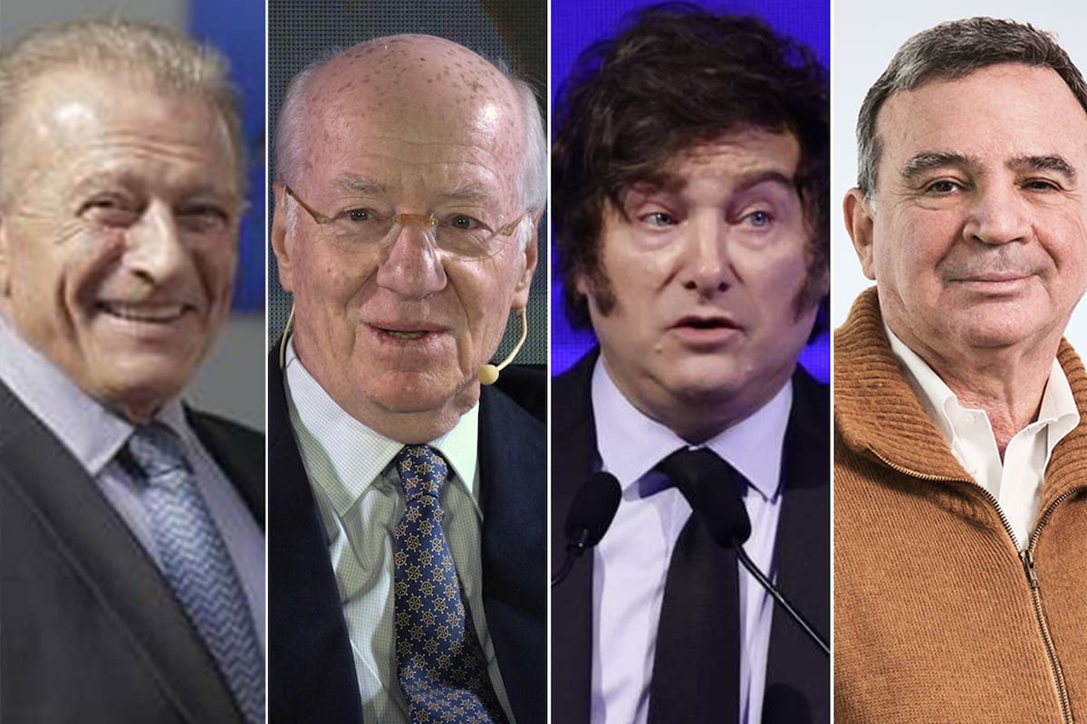 Roberto Méndez; Paolo Rocca; Javier Milei y Javier Madanes Quintanilla