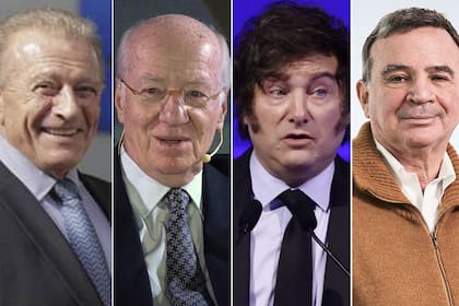 Roberto Méndez; Paolo Rocca; Javier Milei y Javier Madanes Quintanilla
