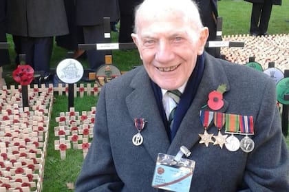 Robin Rowland en el servicio Fields Of Remembrance en la Abadía de Westminster el 6 de noviembre de 2014