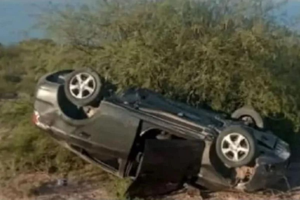 Robó un auto, volcó y abandonó a sus hijos.