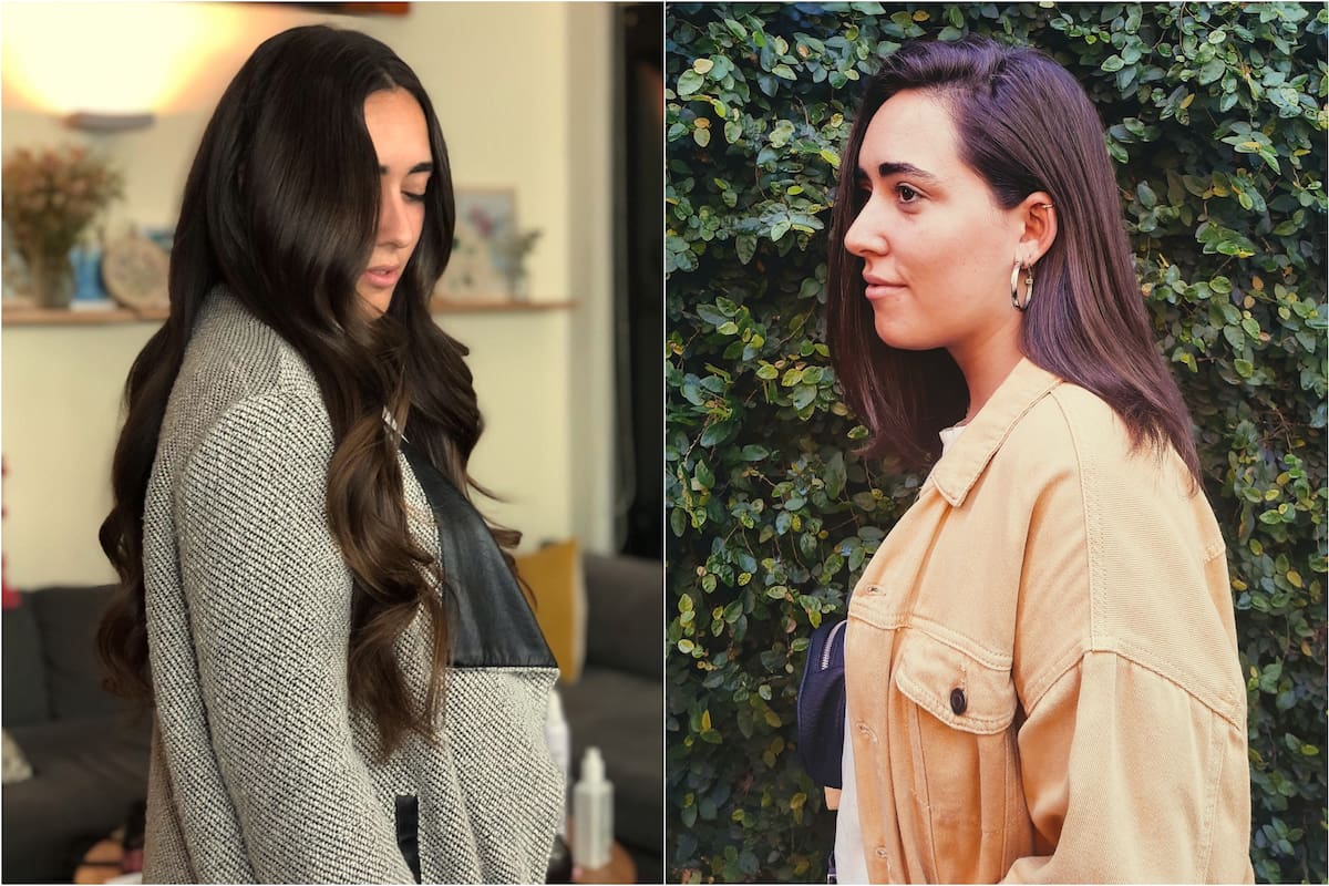 Rocío Bustamante, de 23 años, se animó a donar pelo por primera vez.