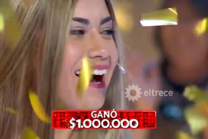 Rocío se consagró como ganadora de la edición del miércoles de Los 8 escalones del millón (Foto: Captura de video)