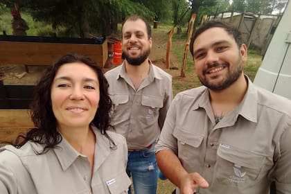 Rocío Severino y Pablo Damiani, atrás Facundo Alecha, los emprendedores en el negocio de plantas cítricas que acaban de vender una franquicia en $1,2 millones