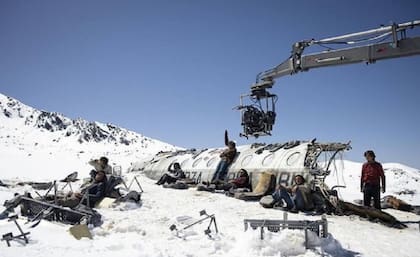 Rodaje de "La sociedad de la nieve"