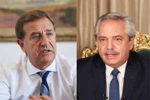Rodolfo Suarez, gobernador de Mendoza, y el presidente Alberto Fernández