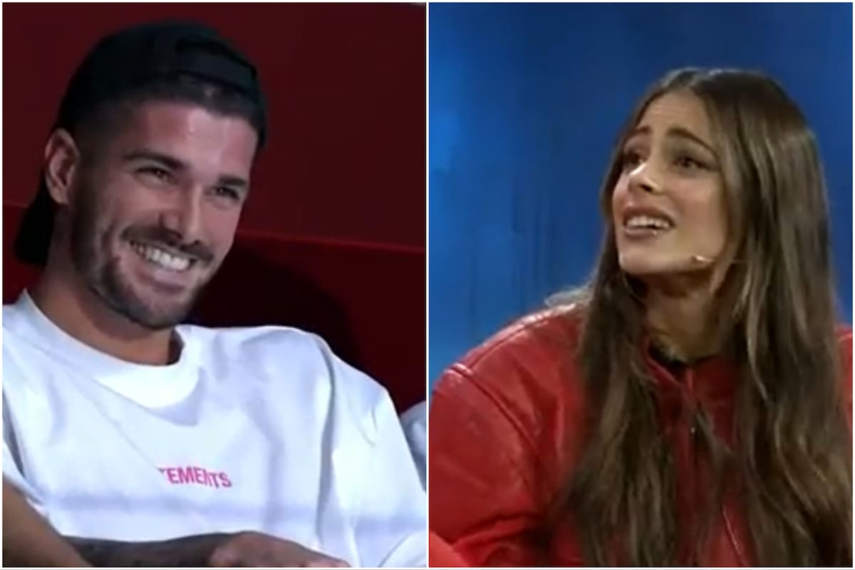 Rodrigo De Paul acompañó a Tini en una entrevista en España y tuvo un picante cruce con el conductor (Foto: Captura)