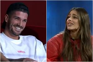 Rodrigo De Paul acompañó a Tini en una entrevista en España y tuvo un picante cruce con el conductor (Foto: Captura)