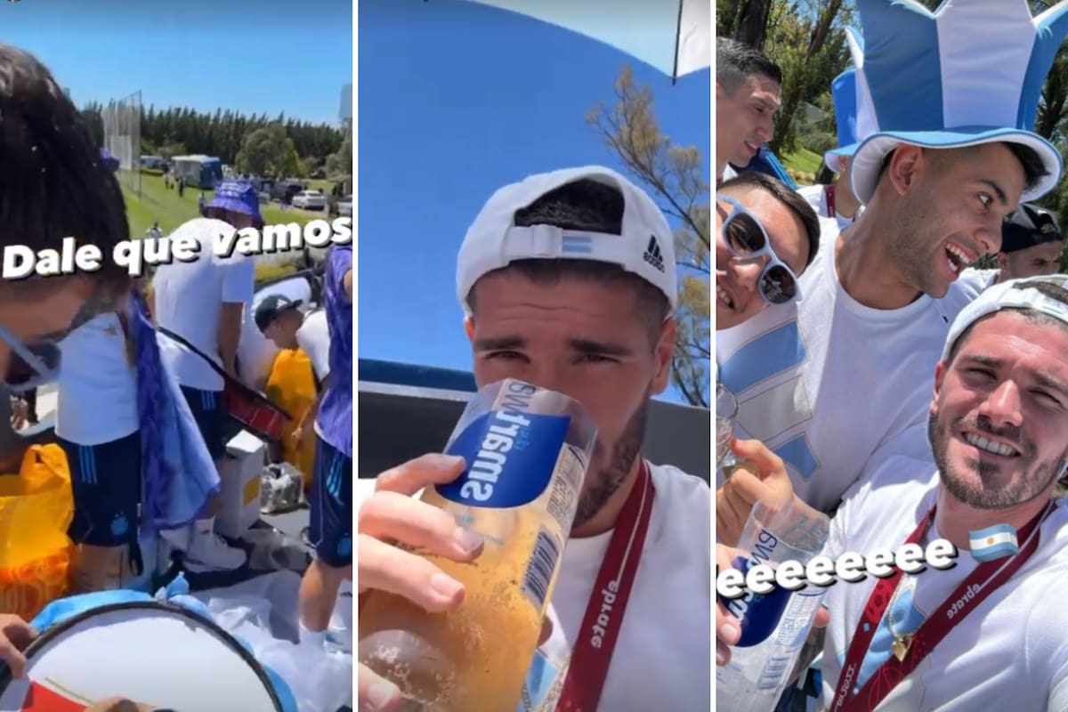 Rodrigo de Paul compartió los festejos arriba del colectivo