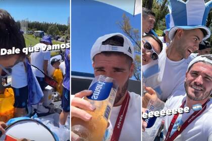 Rodrigo de Paul compartió los festejos arriba del colectivo