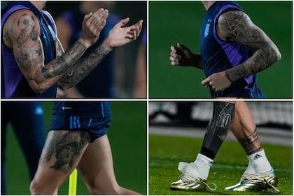 Rodrigo De Paul, Lautaro Martínez, Nicolás Otamendi y Lionel Messi; las marcas que los futbolistas de la selección llevan en la piel