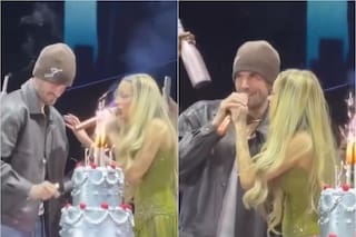De Paul sorprendió a Tini Stoessel con una torta gigante y se besaron frente a todos