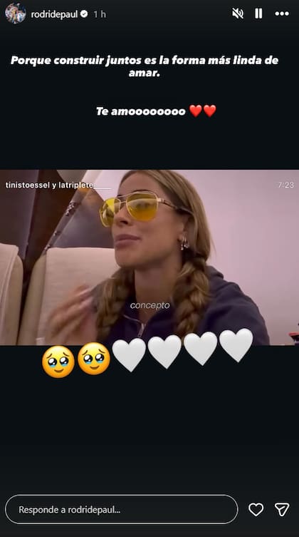 Rodrigo de Paul reaccionó al posteo de Instagram de Tini Stoessel (Foto: Captura Instagram/@tinistoessel)