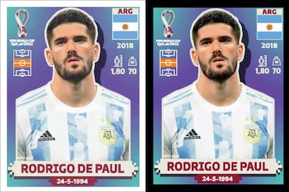 Rodrigo De Paul y Lautaro Martínez aparecen en la promoción para la versión de Estados Unidos; en el caso de De Paul, publicaron las versiones con fondo tradicional y fondo negro
