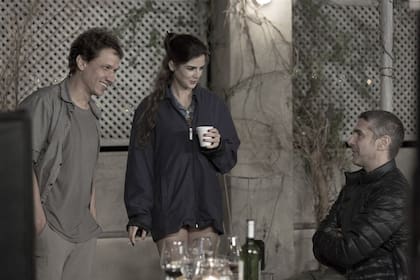 Rodrigo Grande, Clara Lago y Leonardo Sbaraglia durante el rodaje