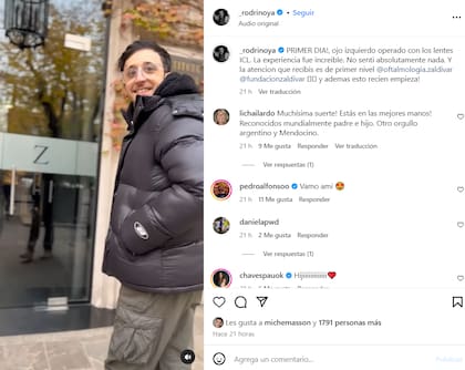 Rodrigo Noya compartió los detalles de la operación que se sometió (Captura: Instagram)