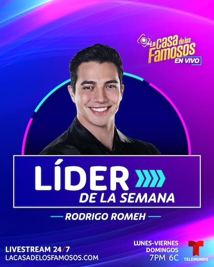 Rodrigo Romeh es el nuevo líder de La casa de los famosos