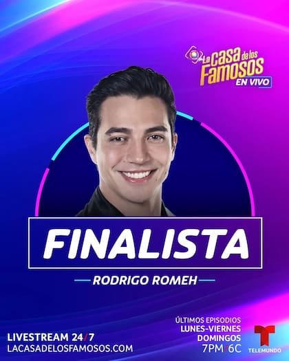 Rodrigo Romeh es uno de los finalistas de La Casa de los Famosos 4