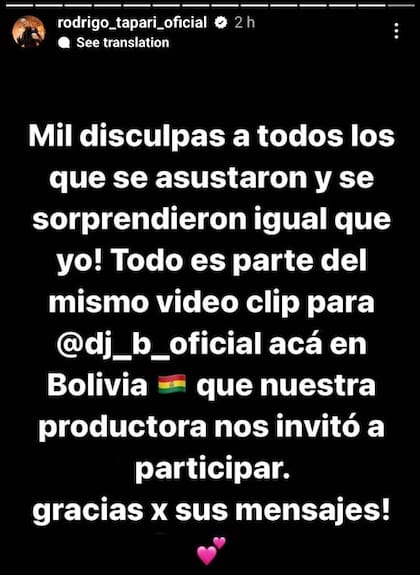 Rodrigo Tapari se disculpó en las redes.