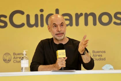 Rodríguez Larreta durante el anuncio de esta tarde