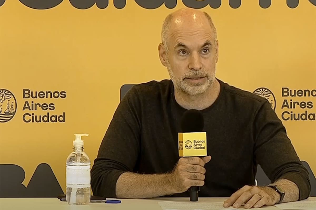 Rodríguez Larreta durante el anuncio de esta tarde