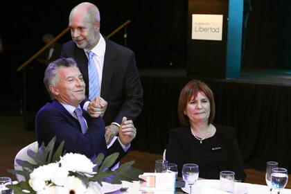 Rodríguez Larreta, Macri y Bullrich, en noviembre del año pasado, durante una cena de la Fundación Libertad