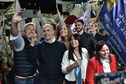 Rogelio Frigerio, Horacio Rodríguez Larreta y María Eugenia Vidal en Entre Ríos