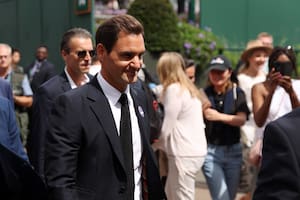 Roger Federer, el 3 de este mes, durante su visita a Wimbledon para la ceremonia del centenario del court central.