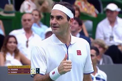 Roger Federer, en la fiesta que se vivió en Parque Roca