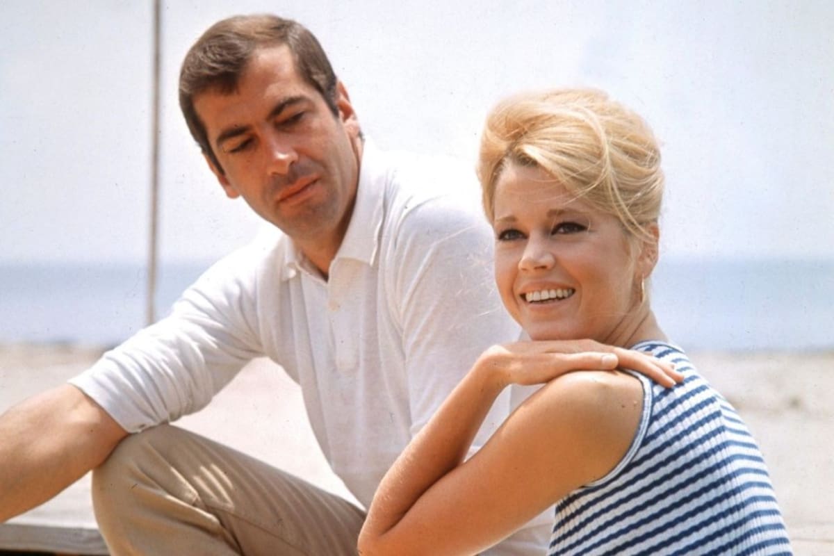 Roger Vadim y Jane Fonda en Saint Tropez, en 1966