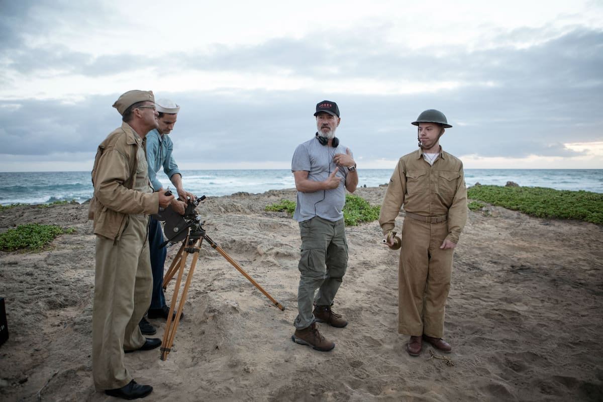 Roland Emmerich en el rodaje de Midway: ataque en altamar
