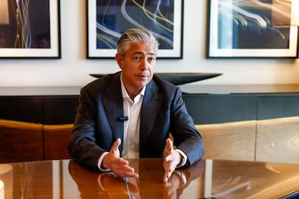 Rolando Figueroa, gobernador de Neuquén, en una entrevista en Houston.