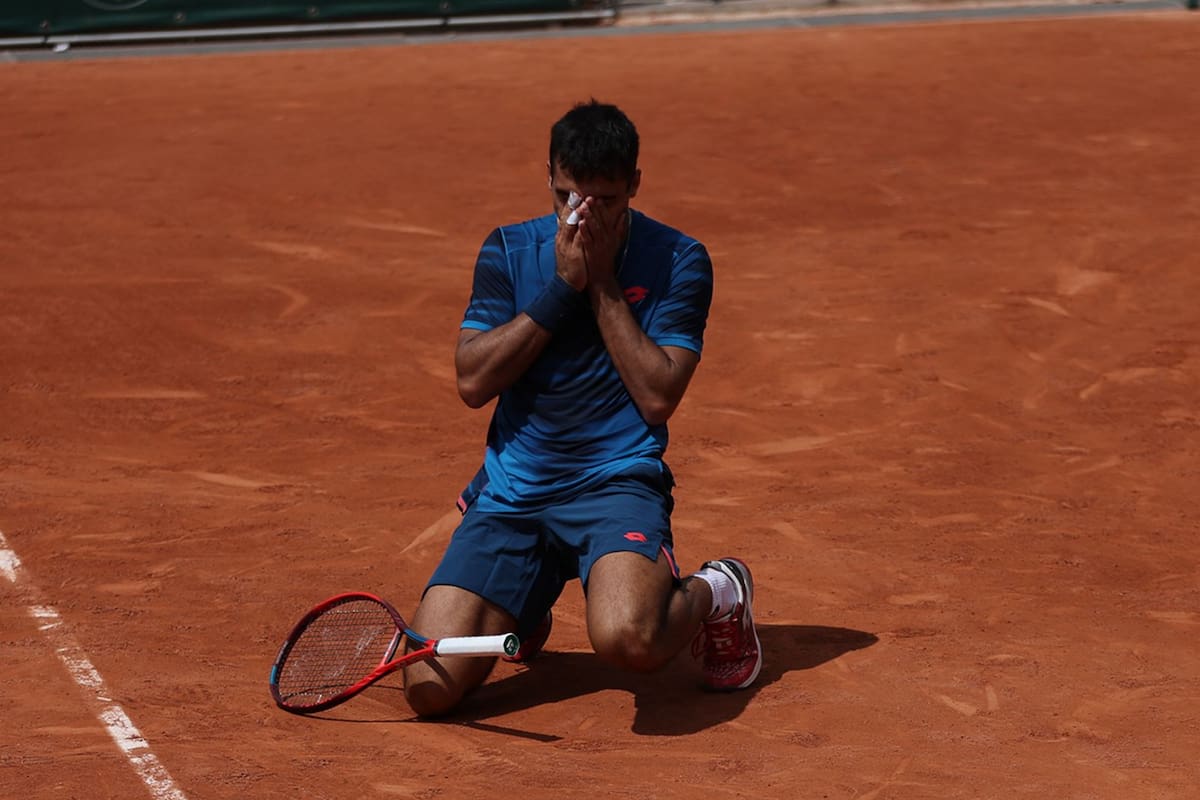 Román Burruchaga celebra su ingreso a Roland Garros