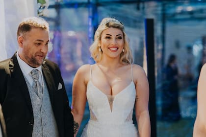 Romina Camejo y Gonzalo Aguiar en su fiesta de casamiento